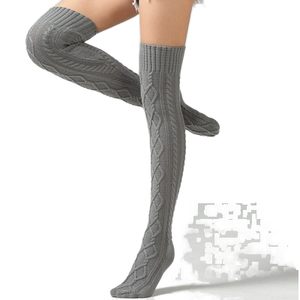 <span class=keywords><strong>Femmes</strong></span> hiver chaud long câble tricot genou cuisse chaussettes épaisses botte <span class=keywords><strong>bas</strong></span> thermique Leggings corps manchette <span class=keywords><strong>bas</strong></span> Logo utilisation quotidienne - Product Image 3