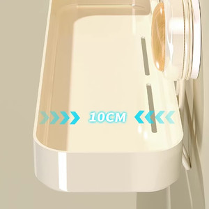 Suction Cup Shelf Rectangular Wall Mounted Bathroom Storage Rack Durable Suction Mounted Depth 4-7.9in - Product Image 3