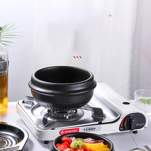 Olla de piedra de cerámica pequeña coreana, Dolsot cuenco, olla de piedra de cerámica Premium, cazuela comercial de fideos de arroz, cuenco de sopa de <span class=keywords><strong>algas</strong></span> con bandeja - Product Image 3