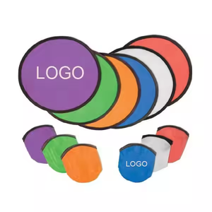 Custom Printed Soft Flying Disc Round Hand Folding Fan With Pouch Foldable Flying Disc Customized Logo with <b>Pocket</b> - Product Image 2