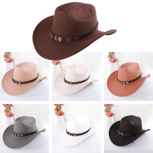 Cowboy Hat Fashion Wide Brim Wool Blend Sun Protection Outdoor Wear Artistic Retro Style Spring 2025 - Product Image 3