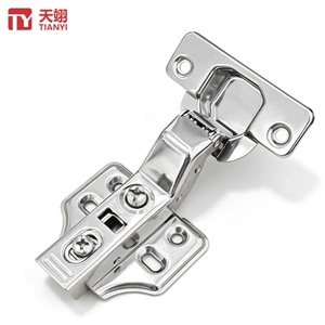 Charnière à amortisseur hydraulique à deux étages en acier inoxydable 201 TIANYI, réglable en 3D, 35 mm, à fermeture douce pour meubles et armoires - Product Image 1