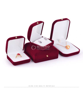 Luxury Rounded Corner Velvet Jewelry <b>Box</b> for Wedding <b>Rings</b> Multi Color Custom Logo Bridal Jewelry Display Wholesale - Product Image 2