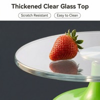 Drehbarer Tisch Rotierender Kuchenständer Anpassbare Farbe Gehärtetes Glas Kuchen-Dekorations-Drehteller mit Rutschfester Basis