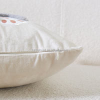 Nouvelle arrivée : housse de coussin carrée 100% polyester avec broderie décorative en forme de lapin pour la maison et l'hôtel