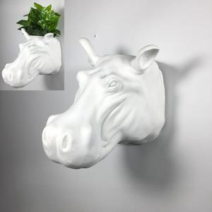 Ippopotamo rinoceronte testa di elefante vasi fioriera per interni esterni a parete decorazione in resina stile <span class=keywords><strong>angelo</strong></span> modello - Product Image 1