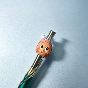 Cute <b>Doll</b> Smoking Mouthpiece Reusable Metal Round Pipe <b>Accessory</b> Carved Decorative Object - Product Image 4