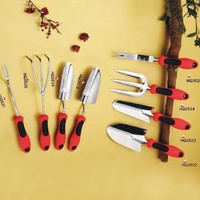 Ensemble d'outils à main de jardin en acier inoxydable, kit d'outils de plante avec pelle, fourche, râteau, houe, désherbeur