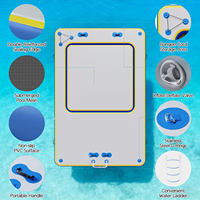 Plateforme flottante gonflable en PVC à surface antidérapante pour piscine, plage, océan