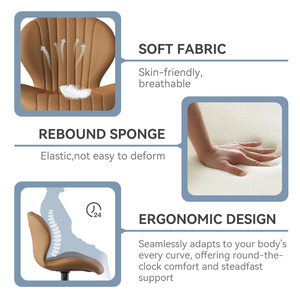 Ergonomic Modern Swivel Bar Stool Soft Fabric Rebound Sponge Adjustable Height Home Bar Iron Base - Product Image 3