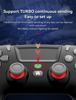 Controlador de Juego con Programación Macro para PS4, Compatible con PS4/Slim/Pro/PC, con Joystick 360°, Doble Vibración y Sensor de Movimiento de 6 Ejes