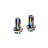 Vis et boulons à bride hexagonale en alliage de titane pour moto, usinés CNC, métriques, avec finition oxyde noir