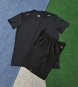 Conjunto Deportivo de 2 Piezas para Hombre, Ligero, Transpirable, de Secado Rápido, Cintura Elástica, Camiseta de Manga Corta, Pantalones Cortos Sólidos, para Gimnasio, Running - Product Image 2