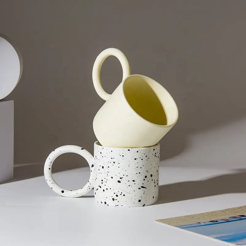 wholesale cheap porcelain mugs sublimation ceramic coffee tea cup luxury nordic ins big handle mug