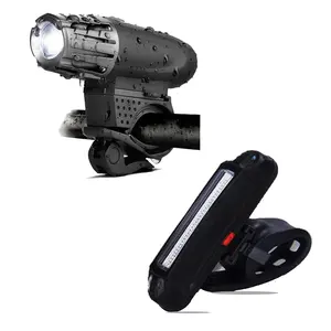 Kingshowstar farol de bicicleta de alto nível, luz usb recarregável, lanterna, mtb, estrada, led, à prova d' água, luz traseira