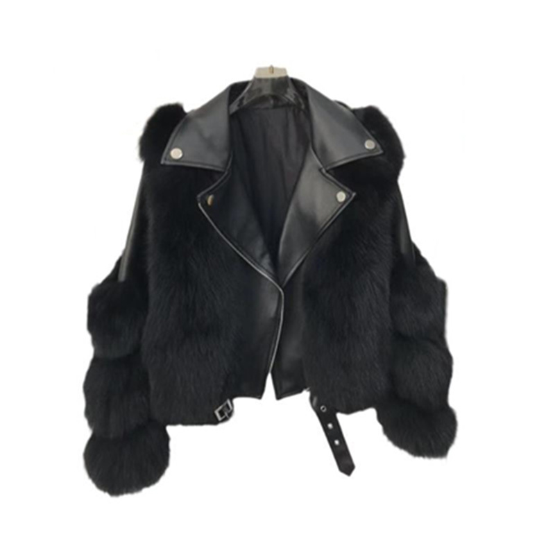 Good Quality Wholesale Custom Wind Breaker Women Fashion New Winter Luxury Warm Short Cashmere Jacket Fur Fox Fur Coat Casual