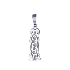 Collar <span class=keywords><strong>de</strong></span> <span class=keywords><strong>Virgen</strong></span> María chapado en oro blanco y Plata <span class=keywords><strong>de</strong></span> Ley 925 Colgantes <span class=keywords><strong>Virgen</strong></span> <span class=keywords><strong>De</strong></span> <span class=keywords><strong>Guadalupe</strong></span> para cadena <span class=keywords><strong>de</strong></span> acero inoxidable - Product Image 2