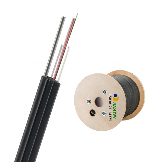 GJYXFCH 2 core G657A /G652D aerial self supporting FTTH flat drop cable indoor outdoor fiber optic cable