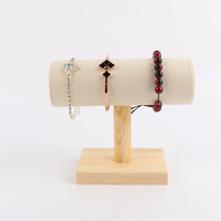 Présentoir à bijoux en bois massif, buste à collier en velours à une seule couche pour comptoir de vente au détail