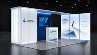 Kit d'affichage pour stand d'exposition 3x6m avec éclairage LED SEG et cadre en aluminium