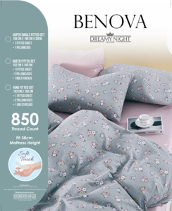 Benova Bộ chăn bông nguyên chất 100% 5 món hiện đại sang trọng siêu đơn cỡ 850tc mềm & bền với vỏ gối - Product Image 2