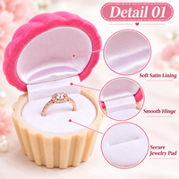 Boîte à bijoux en plastique sur mesure avec thème mariage et amour, forme personnalisée, finition flocage plaqué
