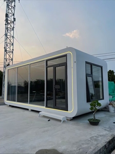 Cabine de luxe de style moderne au <span class=keywords><strong>bord</strong></span> du <span class=keywords><strong>lac</strong></span>, structure en acier, maison de camping en plein air, bureau mobile de jardin, pod pour hôtel - Product Image 3