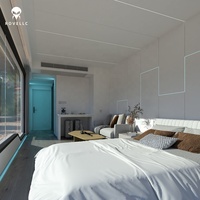 Maison préfabriquée moderne en acier, avec miroir LED, toilettes intelligentes, climatisation canalisée, pour villa, maison, bar, usage extérieur - Conception respirante pour