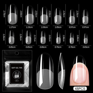 48 pièces Autocollants pour ongles courts forme cercueil, design talon haut, capsules artificielles à presser, faux ongles, patchs, produits pour ongles en gros - Product Image 6