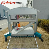 Poulailler Mobile à Usage Domestique, Maison à Poulets Extérieure Déplaçable avec Roues pour l'Élevage