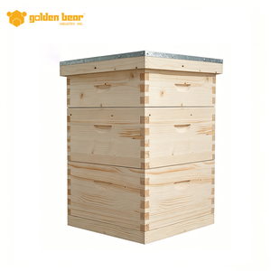 Caja de colmena de madera Golden Bear para 10 cuadros, con techo metálico, equipo de apicultura para abejas mieleras - Product Image 3