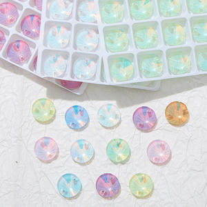 Strass en verre rond à dos plat Selina Crystal <span class=keywords><strong>Satellite</strong></span> AB Color, à coudre, écologiques, pour la décoration de vêtements et les loisirs créatifs - Product Image 1