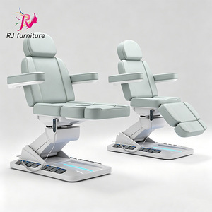 Lit de massage électrique de luxe à 4 moteurs, en cuir synthétique, éponge haute densité, lit facial réglable pour clinique de beauté haut de gamme - Product Image 1