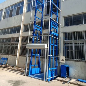 Plateforme élévatrice de fret Zhongding, élévateur de marchandises 1, 8, 10 tonnes, type électrique hydraulique à rail de guidage pour le chargement en usine et en entrepôt - Product Image 3
