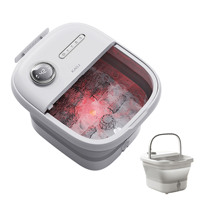 Masseur électrique portatif de bain de pieds de station thermale avec le bassin de lavage de pied de chauffage de pédicure de rouleau pliable et de massage
