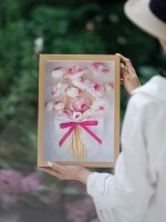 Échantillon Gratuit : Cadre Boîte à Ombre en Bois Massif pour Fleurs Séchées 3D, Fait Main, Décoration Maison, Cadeau Mariage Anniversaire