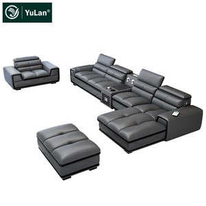 Phòng Khách Thiết Kế Nội Thất Hiện Đại Da L Shape Góc Cắt Tufted Luxury Sofa Set Couch Chair - Product Image 1