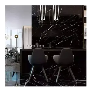 Marble Black Floor Tile Marble Dining Table Luxury Polished Surface Flooring Finishing Marble