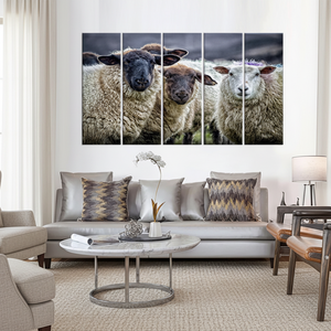 Elegant Sheep <b>Canvas</b> Print: Modern Farmhouse <b>Wall</b> Art Decor,SET OF 5 <b>CANVAS</b> - Product Image 3