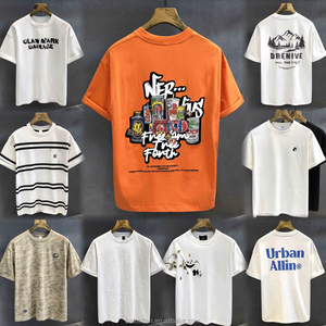 Мужская футболка с вышивкой, 2025 Европы и Соединенных Штатов, 100% хлопковая Винтажная Футболка с принтом, против морщин, большие размеры - Product Image 4