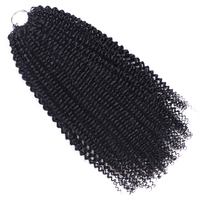Extensions de cheveux au crochet en plumes brésiliennes, 100 % Remy non traitées, noir naturel 1B, style Water Wave, tressage fait main