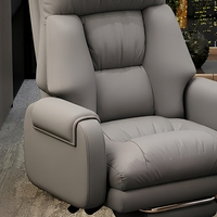 Chaise de bureau de direction de luxe inclinable et pivotante avec repose-pieds intégré, en cuir PU premium
