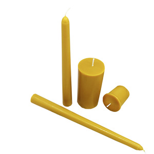 Velas Cónicas de Cera de Abeja Amarillas Sin Humo Sin Aroma para Actividades Religiosas y Decoración del Hogar Uso en Interiores - Product Image 1