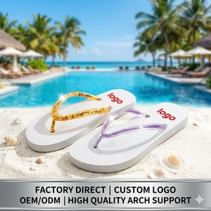 Sandales de plage personnalisées pour femmes avec logo, à paillettes scintillantes, en gelée, avec soutien de la voûte plantaire, antidérapantes, vente en gros, fournisseur en vrac - Product Image 2