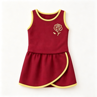 Ensemble 2 pièces pour filles : Sweat-shirt à demi-zip et jupe-short, tenue de sport pour tout-petits, idéale pour le cheerleading et le yoga