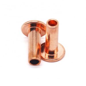 Rivets semi-tubulaires en cuivre rouge, tête bombée, finition brillante, norme ISO, personnalisables pour la fixation de quincaillerie en cuir - Product Image 5