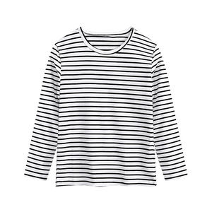 T-shirt con Design a <span class=keywords><strong>righe</strong></span> all'ingrosso da uomo oversize a manica lunga rossa a <span class=keywords><strong>righe</strong></span> <span class=keywords><strong>bianche</strong></span> t-shirt con Logo stampato ricamato - Product Image 3