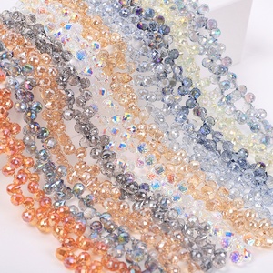 AB 컬러 다면 유리 비즈 6*<span class=keywords><strong>7mm</strong></span> 반짝이는 크리스탈 딸기 비즈 주얼리 제작 용품 팔찌 귀걸이 액세서리 - Product Image 1