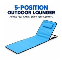 Chaise de plage pliable, chaise longue portable, dossier réglable, polyester, chaise inclinable d'extérieur pour la plage, le camping, le jardin