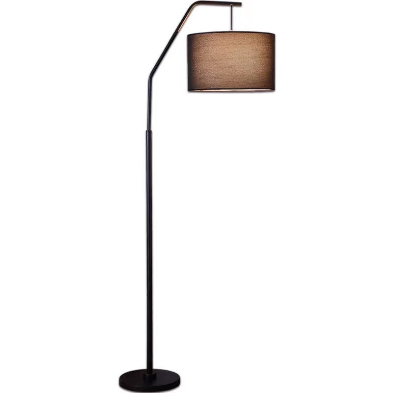 Industrial Metal Floor Light Vintage Adjustable Corner Illumination Home Decoration Round Cloth shade Living Room Standing Lamp